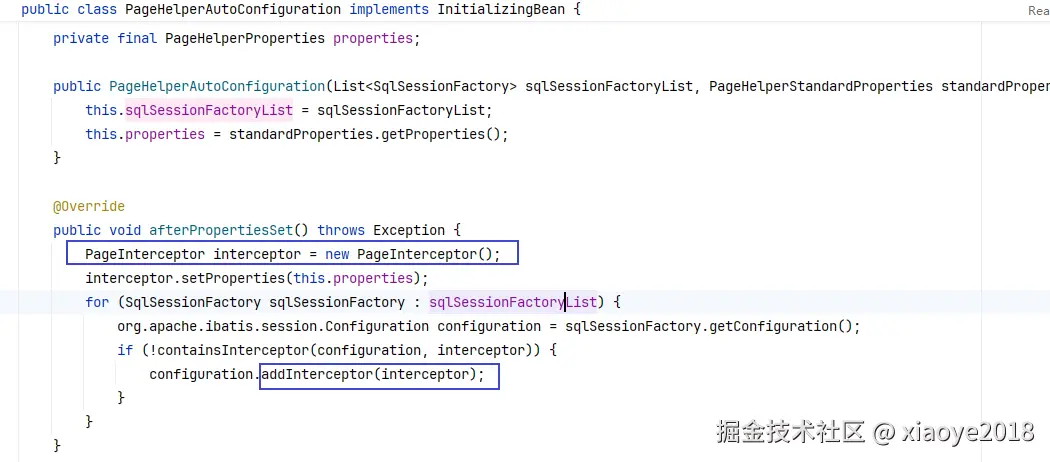 com.github.pagehelper.autoconfigure.PageHelperAutoConfiguration#afterPropertiesSet